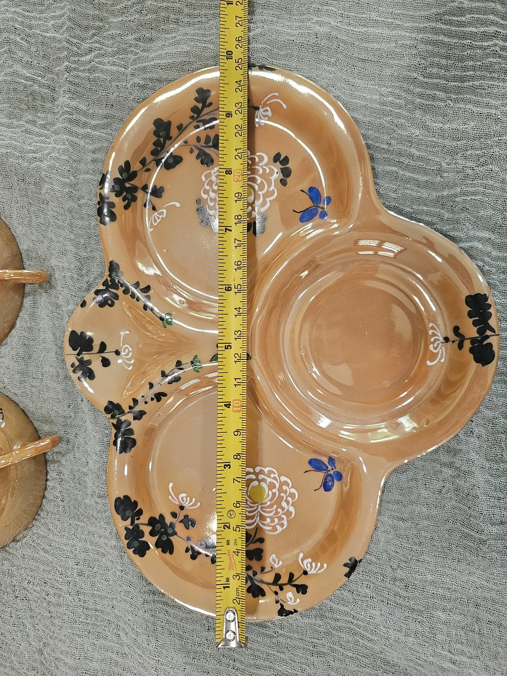 Vintage Lustreware Tea Set 4 Servings Hand Painted In Japan